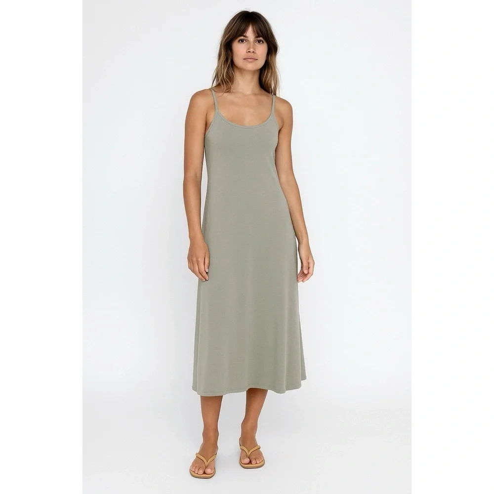 LASZLO Ruby Ribbed Cami Maxi Dress in Sage Gree S - Picture 9 of 9